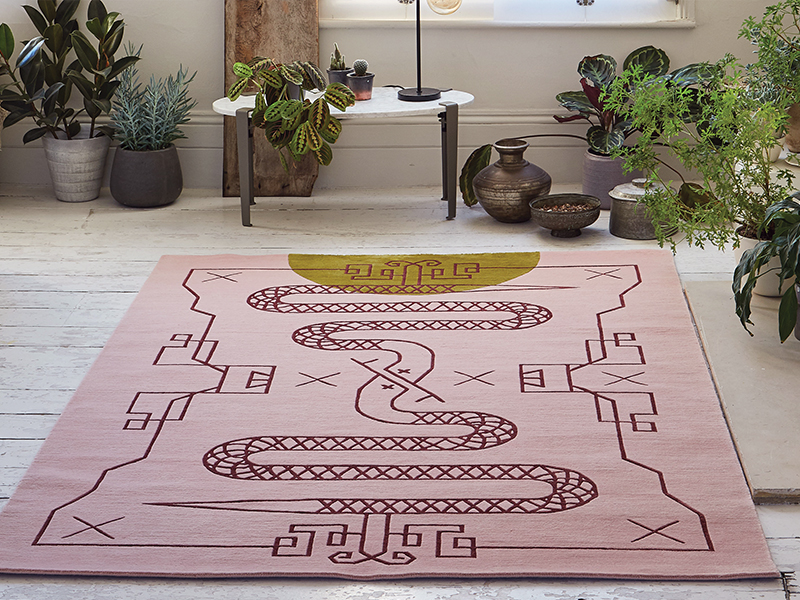 Nepali-Tibetan rug design by Josephine Ford