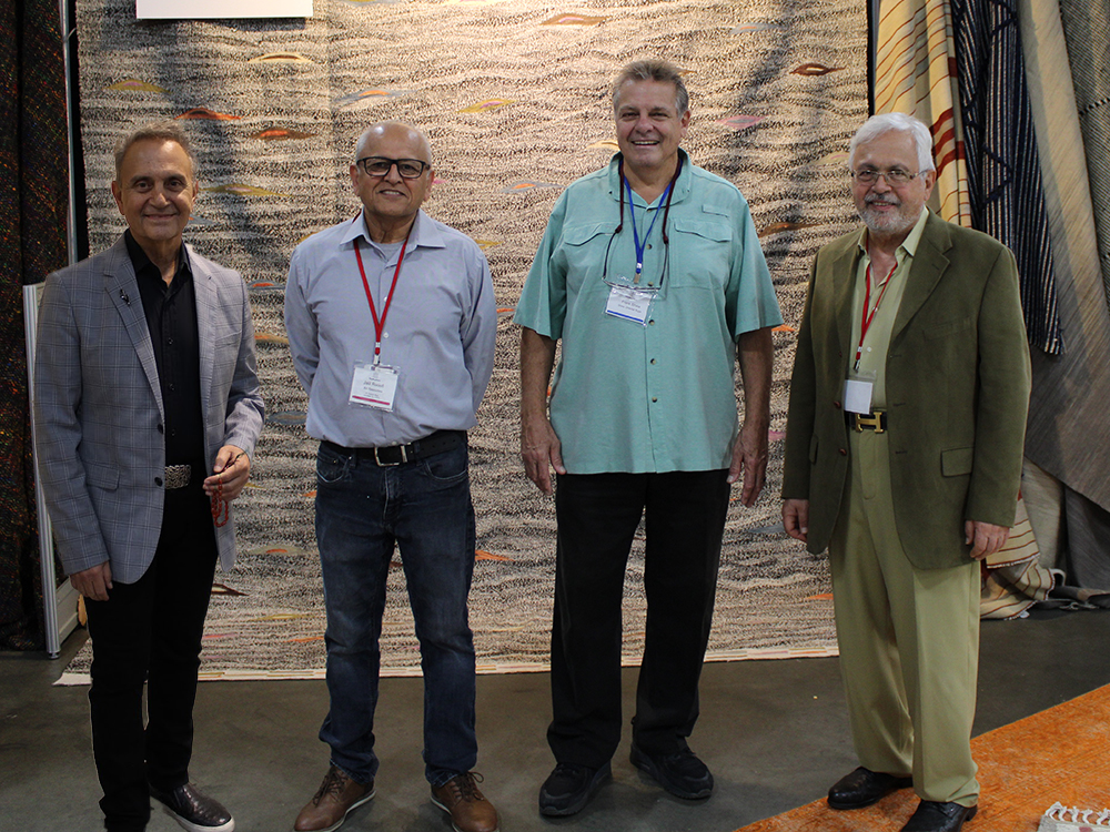 TRS: Jack Simantob, Jalil Raoofi and Eddie Simantob of ART Resources, with rug industry veteran Frank Shaia of Shaia Oriental Rugs (2nd from right)