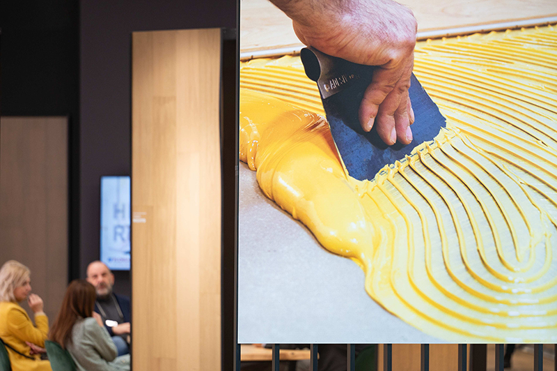 Adhesive application for flooring